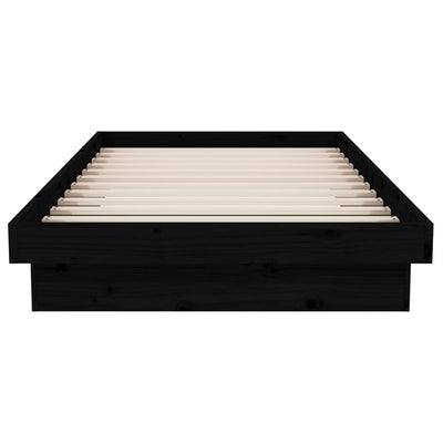 vidaXL Bed Frame Black Solid Wood 92x187 cm Single Size