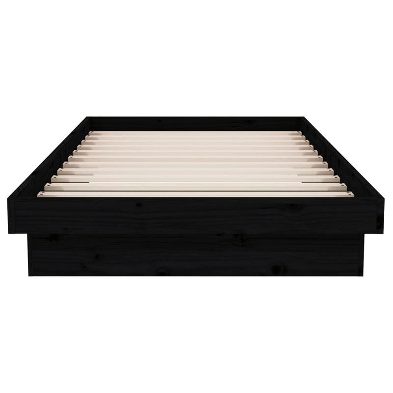 vidaXL Bed Frame Black Solid Wood 92x187 cm Single Size