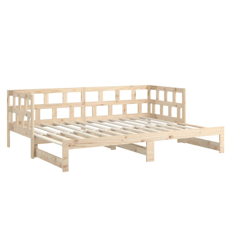 vidaXL Pull-out Day Bed White Solid Wood Pine 2x(92x187) cm Single Size