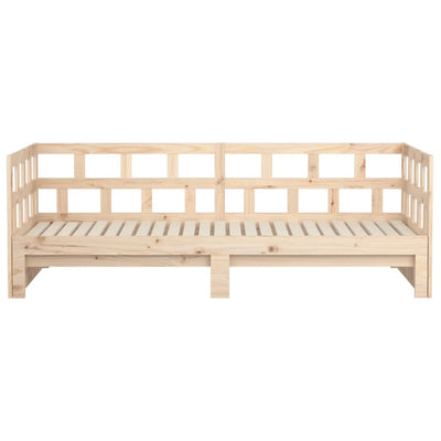 vidaXL Pull-out Day Bed White Solid Wood Pine 2x(92x187) cm Single Size
