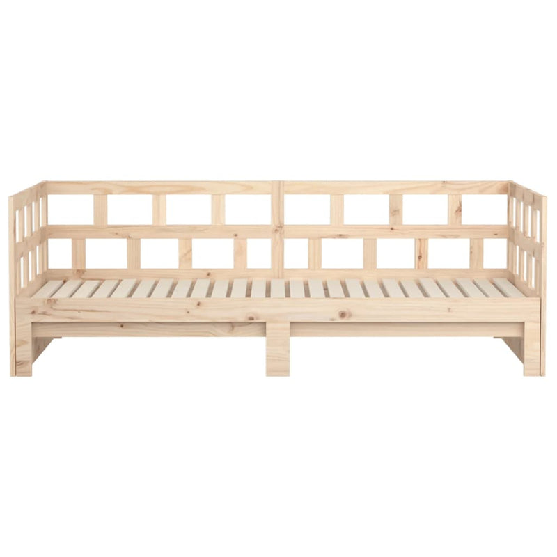 vidaXL Pull-out Day Bed White Solid Wood Pine 2x(92x187) cm Single Size
