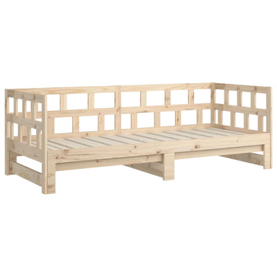 vidaXL Pull-out Day Bed White Solid Wood Pine 2x(92x187) cm Single Size