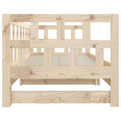 vidaXL Pull-out Day Bed White Solid Wood Pine 2x(92x187) cm Single Size