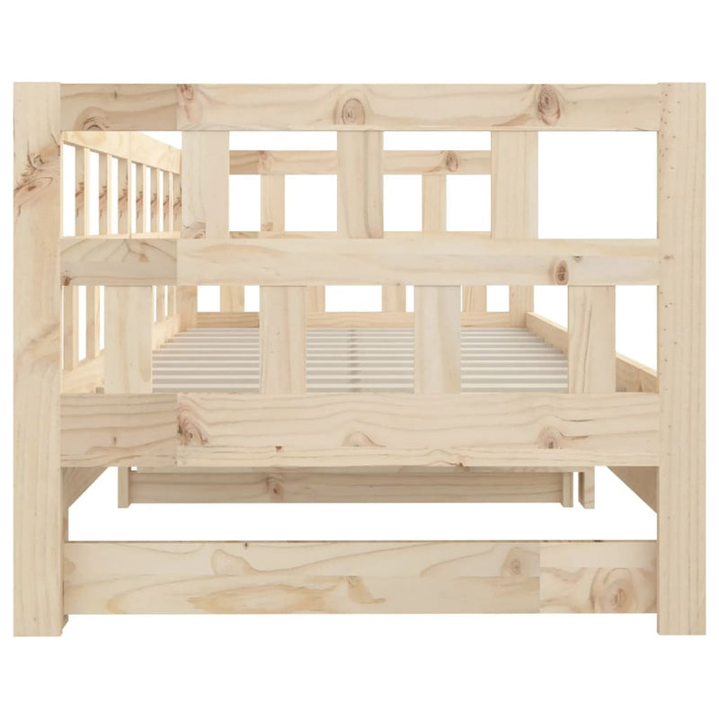 vidaXL Pull-out Day Bed White Solid Wood Pine 2x(92x187) cm Single Size