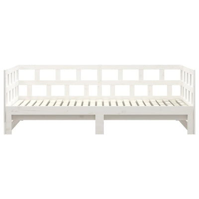 vidaXL Pull-out Day Bed White Solid Wood Pine 2x(92x187) cm Single Size
