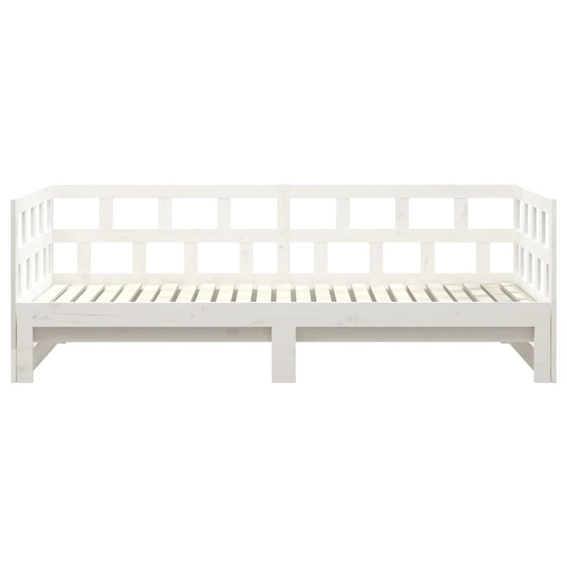 vidaXL Pull-out Day Bed White Solid Wood Pine 2x(92x187) cm Single Size