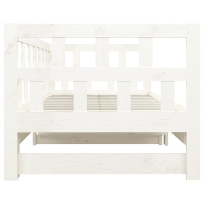 vidaXL Pull-out Day Bed White Solid Wood Pine 2x(92x187) cm Single Size