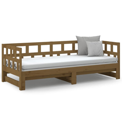 vidaXL Pull-out Day Bed White Solid Wood Pine 2x(92x187) cm Single Size