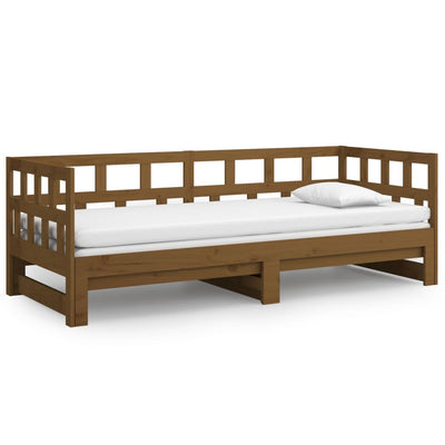 vidaXL Pull-out Day Bed White Solid Wood Pine 2x(92x187) cm Single Size