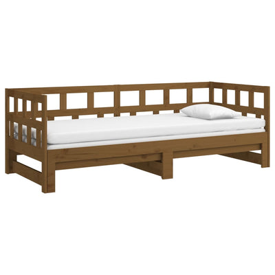 vidaXL Pull-out Day Bed White Solid Wood Pine 2x(92x187) cm Single Size