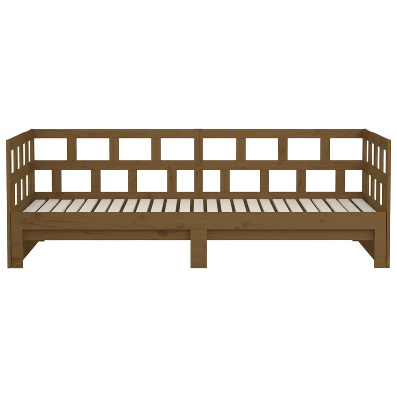vidaXL Pull-out Day Bed White Solid Wood Pine 2x(92x187) cm Single Size