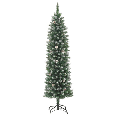 vidaXL Artificial Slim Christmas Tree with Stand 120 cm PVC