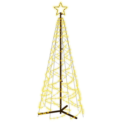 vidaXL Christmas Cone Tree Warm White 200 LEDs 70x180 cm