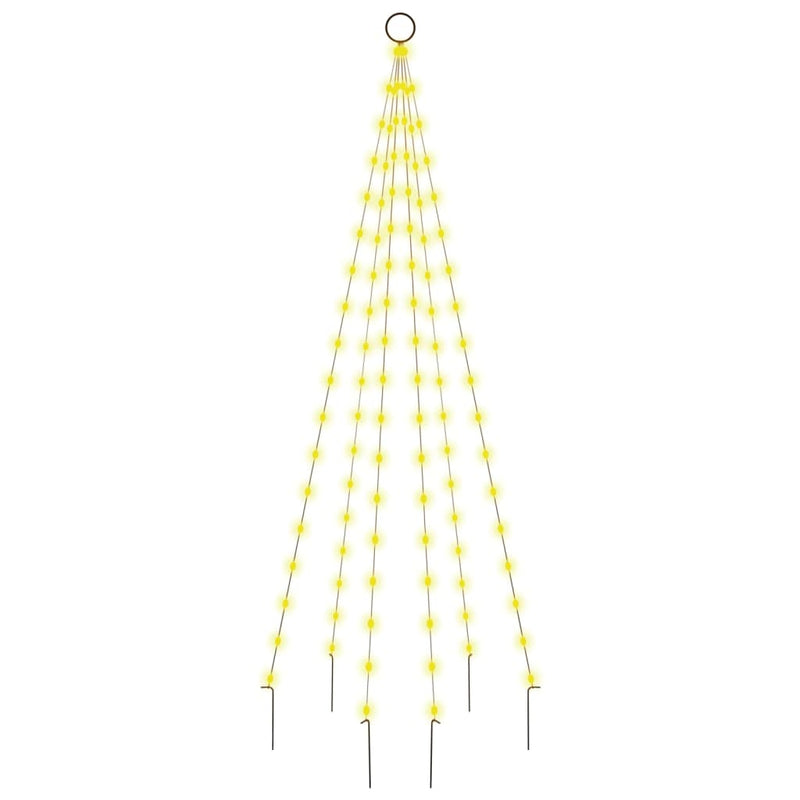 vidaXL Christmas Tree on Flagpole Warm White 108 LEDs 180 cm