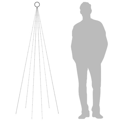 vidaXL Christmas Tree on Flagpole Warm White 108 LEDs 180 cm