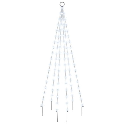 vidaXL Christmas Tree on Flagpole Cold white 108 LEDs 180 cm