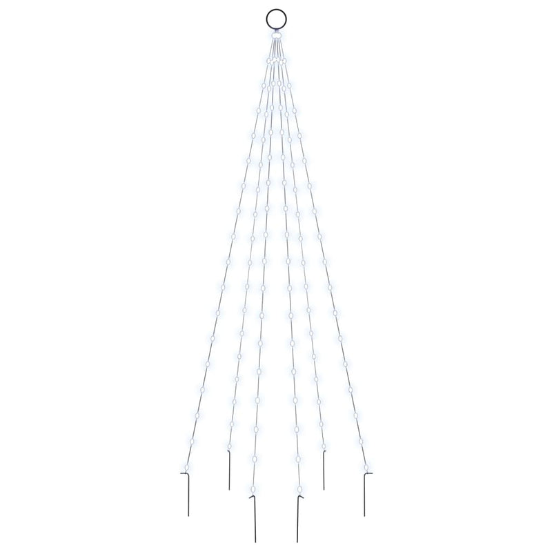 vidaXL Christmas Tree on Flagpole Cold white 108 LEDs 180 cm