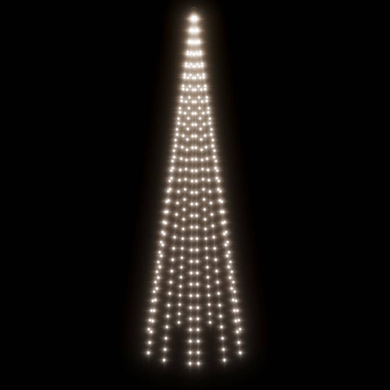 vidaXL Christmas Tree on Flagpole Cold white 310 LEDs 300 cm