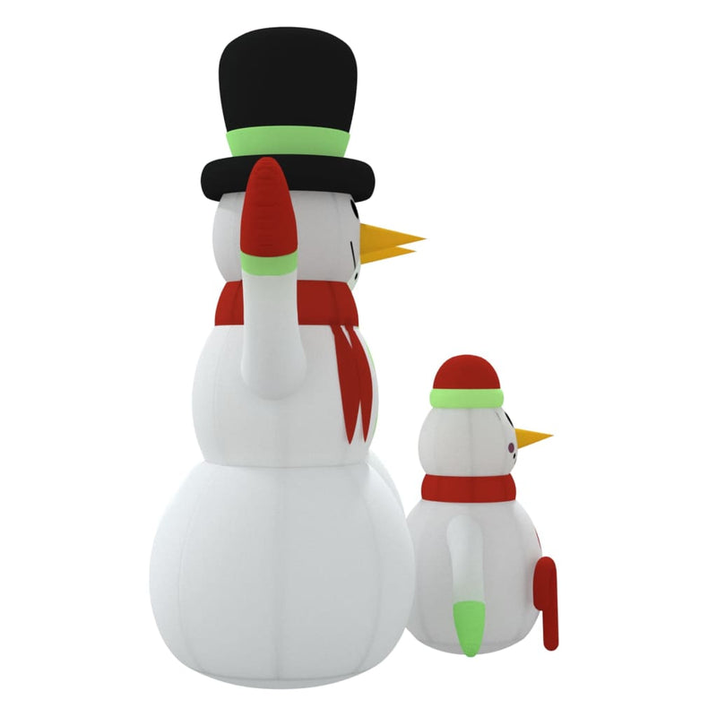 vidaXL Inflatable Snowman Family with LEDs 360 cm