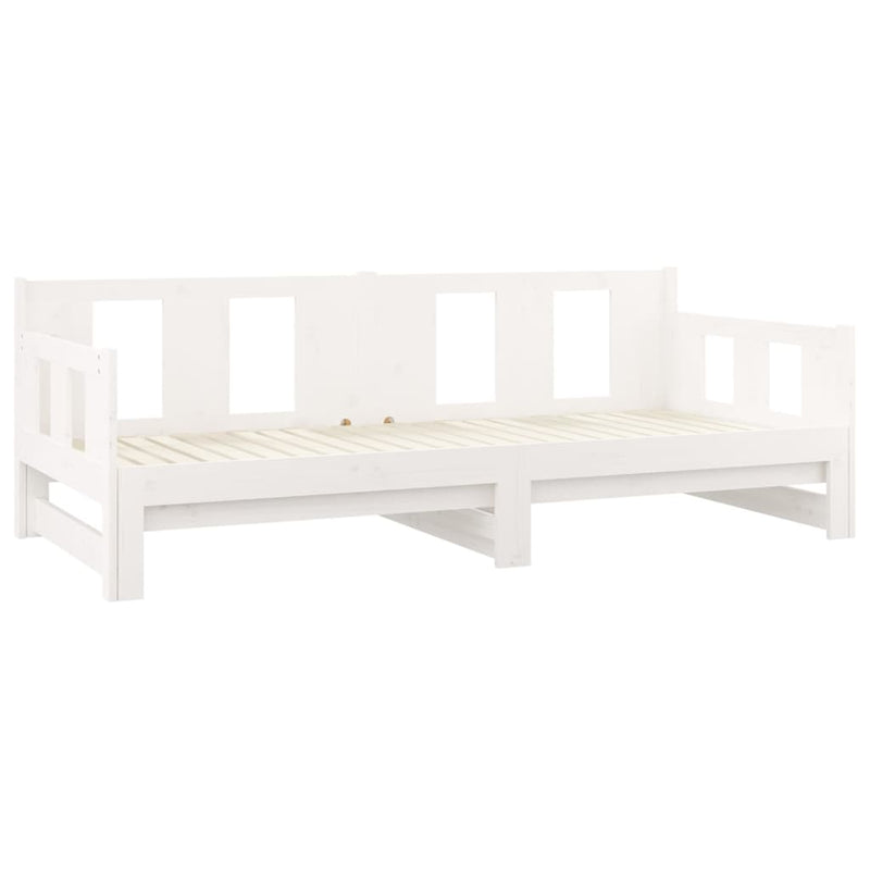 vidaXL Pull-out Day Bed without Mattress Black Solid Wood Pine 2x(90x190) cm