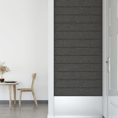 vidaXL Wall Panels 12 pcs Dark Grey 30x30 cm Fabric 1.08 m²