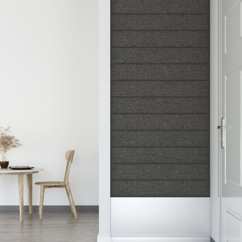 vidaXL Wall Panels 12 pcs Dark Grey 30x30 cm Fabric 1.08 m²