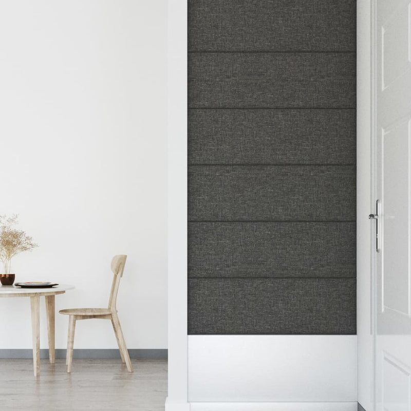 vidaXL Wall Panels 12 pcs Dark Grey 30x30 cm Fabric 1.08 m²