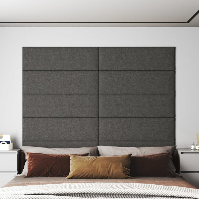 vidaXL Wall Panels 12 pcs Dark Grey 30x30 cm Fabric 1.08 m²