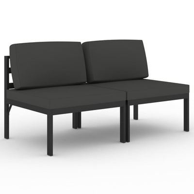 vidaXL 2-Seater Garden Sofa with Cushions Aluminium Anthracite