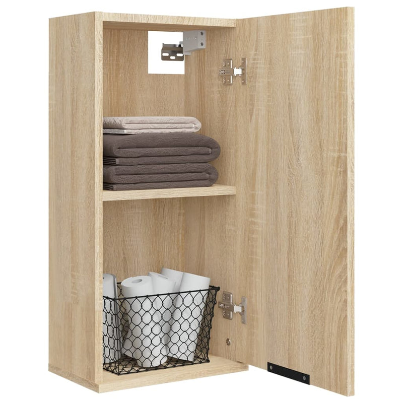 vidaXL Wall-mounted Bathroom Cabinet Smoked Oak 32x20x67 cm