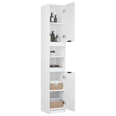 vidaXL Bathroom Cabinet Smoked Oak 32x34x188.5 cm Engineered Wood