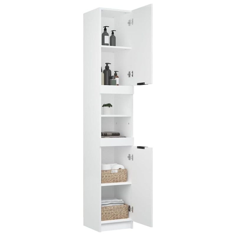 vidaXL Bathroom Cabinet Smoked Oak 32x34x188.5 cm Engineered Wood