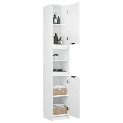 vidaXL Bathroom Cabinet Smoked Oak 32x34x188.5 cm Engineered Wood