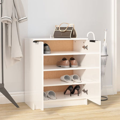 vidaXL Shoe Cabinet Smoked Oak 59x35x70 cm Engineered Wood