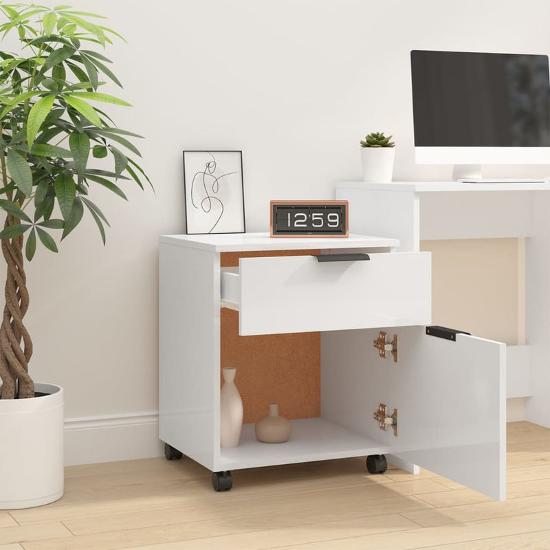 vidaXL Mobile File Cabinet with Wheels Smoked Oak 45x38x54 cm Engineered Wood