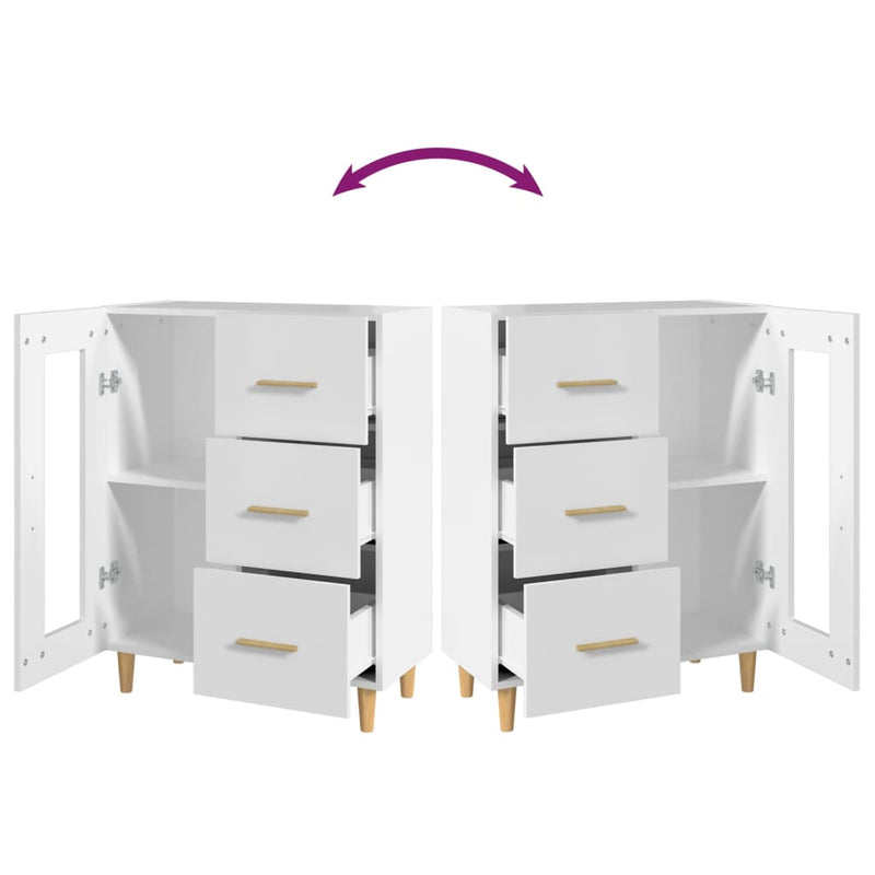 vidaXL Sideboard Smoked Oak 69.5x34x90 cm Engineered Wood