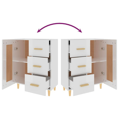vidaXL Sideboard High Gloss White 69.5x34x90 cm Engineered Wood