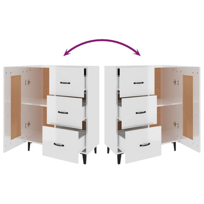 vidaXL Sideboard Black 69.5x34x90 cm Engineered Wood