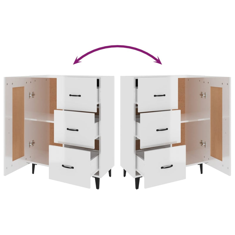 vidaXL Sideboard Black 69.5x34x90 cm Engineered Wood