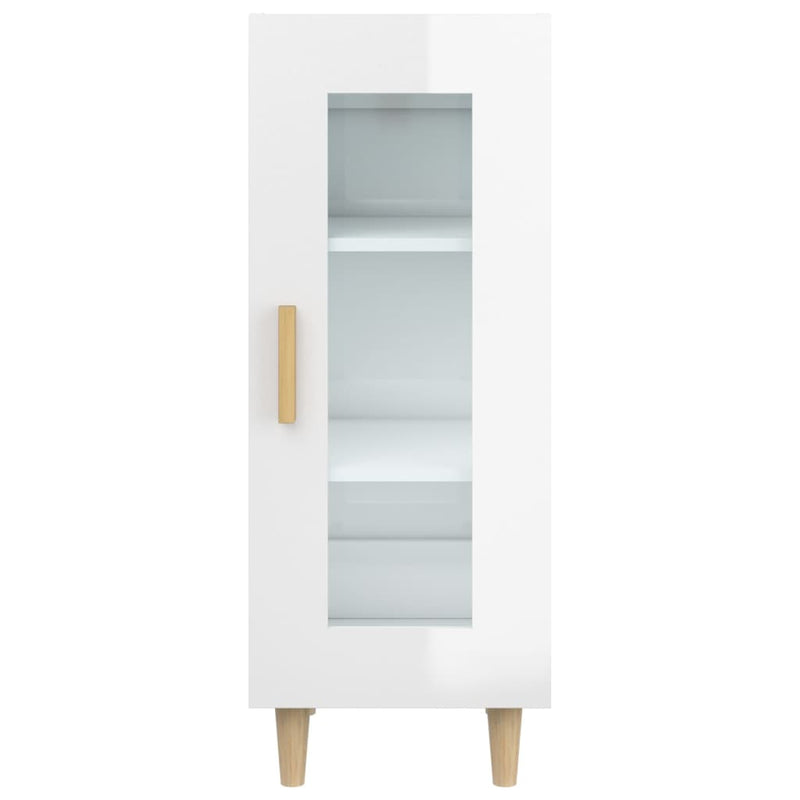 vidaXL Sideboard High Gloss White 34.5x34x90 cm Engineered Wood