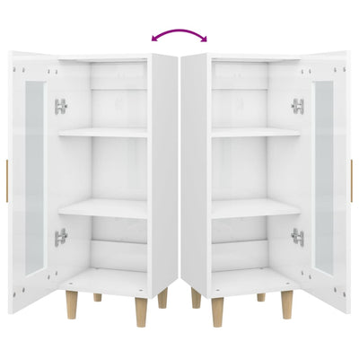 vidaXL Sideboard High Gloss White 34.5x34x90 cm Engineered Wood