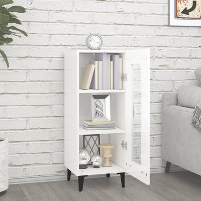 vidaXL Sideboard High Gloss White 34.5x34x90 cm Engineered Wood
