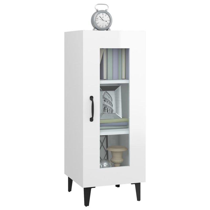 vidaXL Sideboard High Gloss White 34.5x34x90 cm Engineered Wood