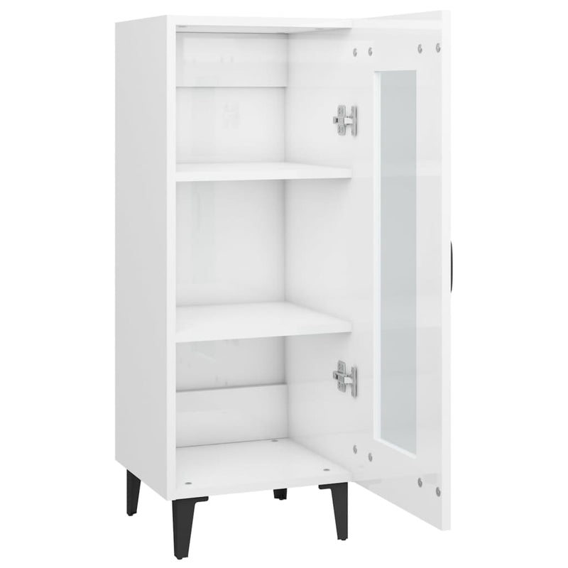 vidaXL Sideboard High Gloss White 34.5x34x90 cm Engineered Wood