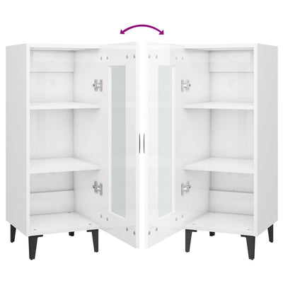 vidaXL Sideboard High Gloss White 34.5x34x90 cm Engineered Wood