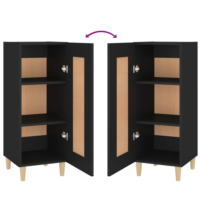 vidaXL Sideboard Black 34.5x34x90 cm Engineered Wood