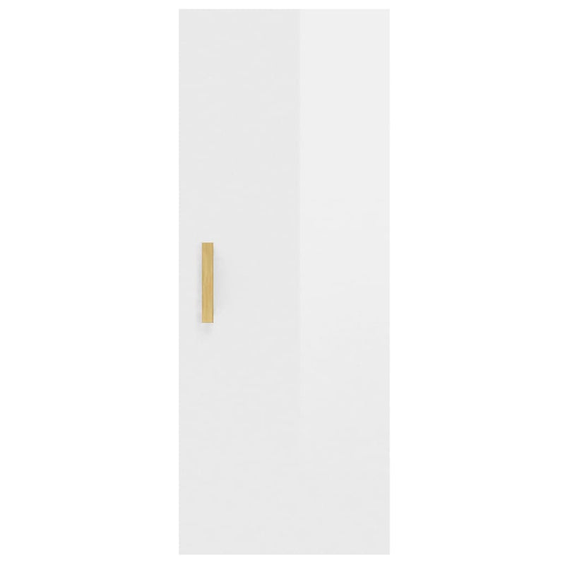 vidaXL Wall Cabinet High Gloss White 34.5x34x90 cm Engineered Wood