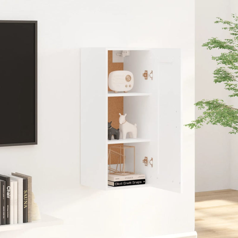 vidaXL Wall Cabinet Black 35x34x90 cm Engineered Wood