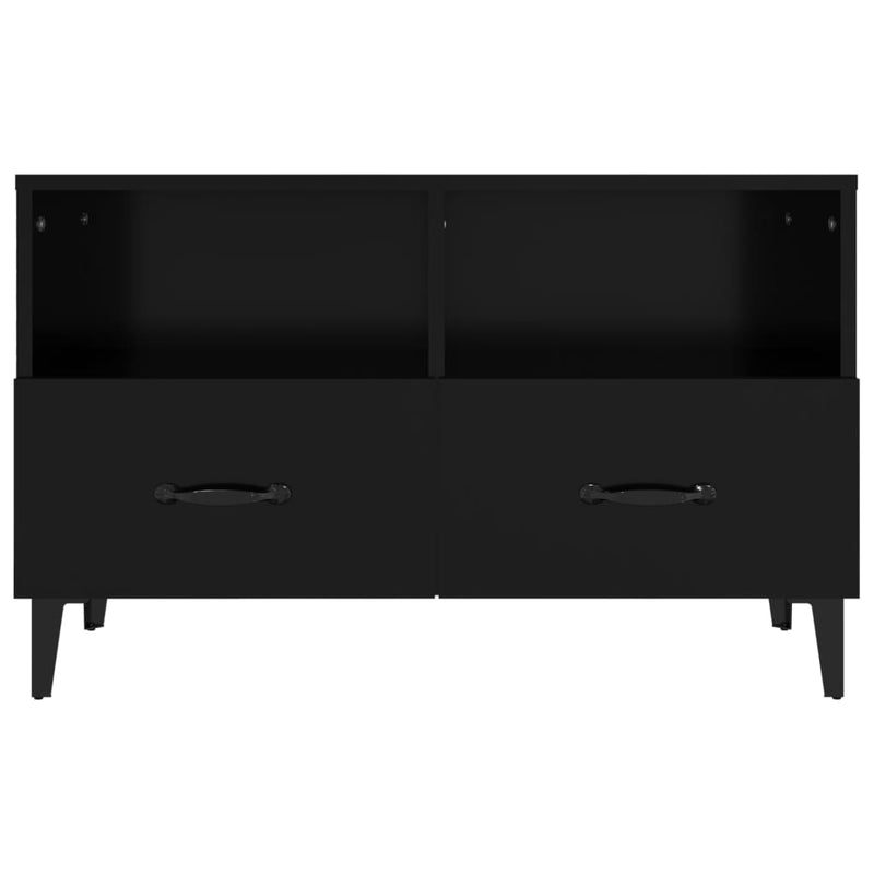 vidaXL TV Cabinet Black 80x36x50 cm Engineered Wood