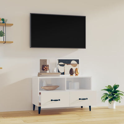 vidaXL TV Cabinet Black 80x36x50 cm Engineered Wood